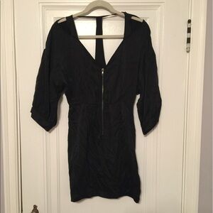 Functional black dress.